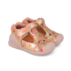 sandale doré avec motifs multicolores 252102-A665