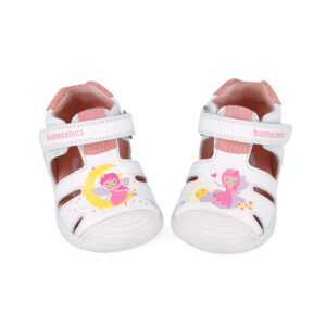 Sandales bébé blanc à motifs colorés 252111-A050