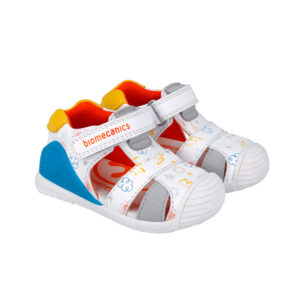 Sandales Premiers Pas – Blanc & Orange 252116-C835