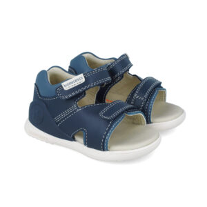 Sandale bébé garçon en cuir uni 252145-A183