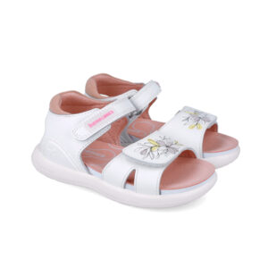 Sandale ouverte pour fille — Blanc fleuri 252233-B050