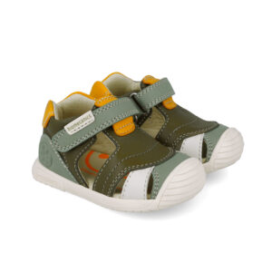 Sandale bébé Biomecanics – Kaki & jaune 252126-B788