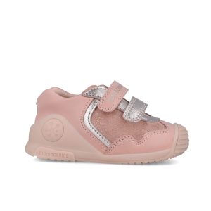 Baskets Bébé Fille Rose & Argent Métallisé 251103-A193