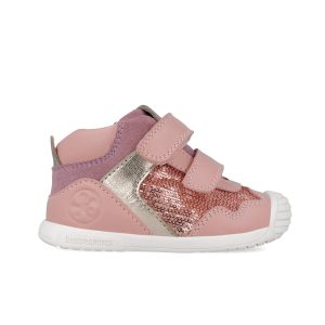 Baskets Montantes Bébé Fille Rose à Sequins 251108-B193