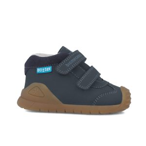 Bottines bébé bleu marine à double velcro 251134-A089