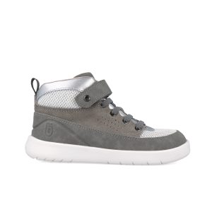 Baskets montantes fille gris et argent pailletées 251232-A154