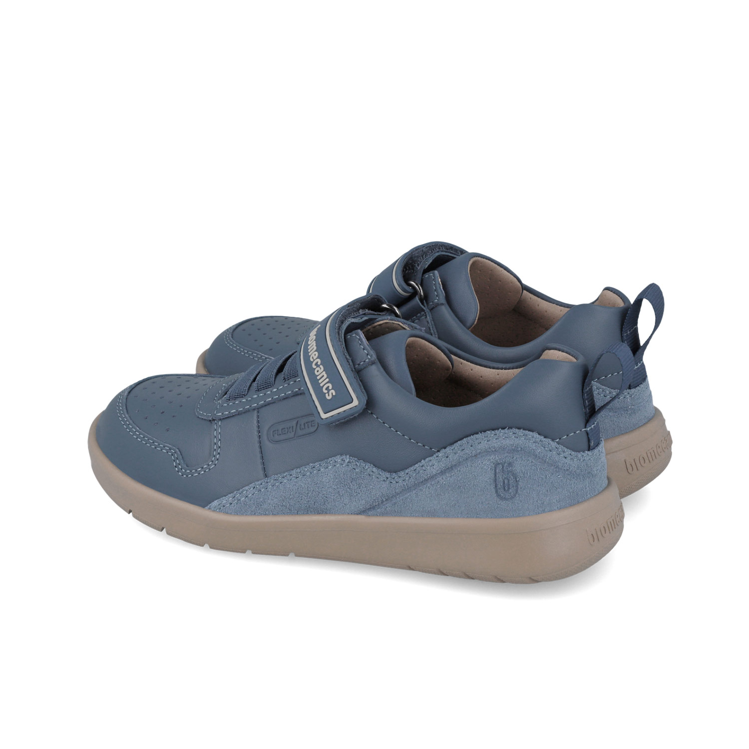 Baskets basses garçon bleu jean, empiècement daim 251240-B556 – Image 3