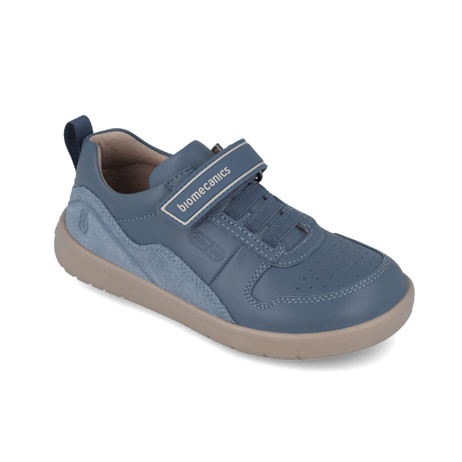 Baskets basses garçon bleu jean, empiècement daim 251240-B556 – Image 4