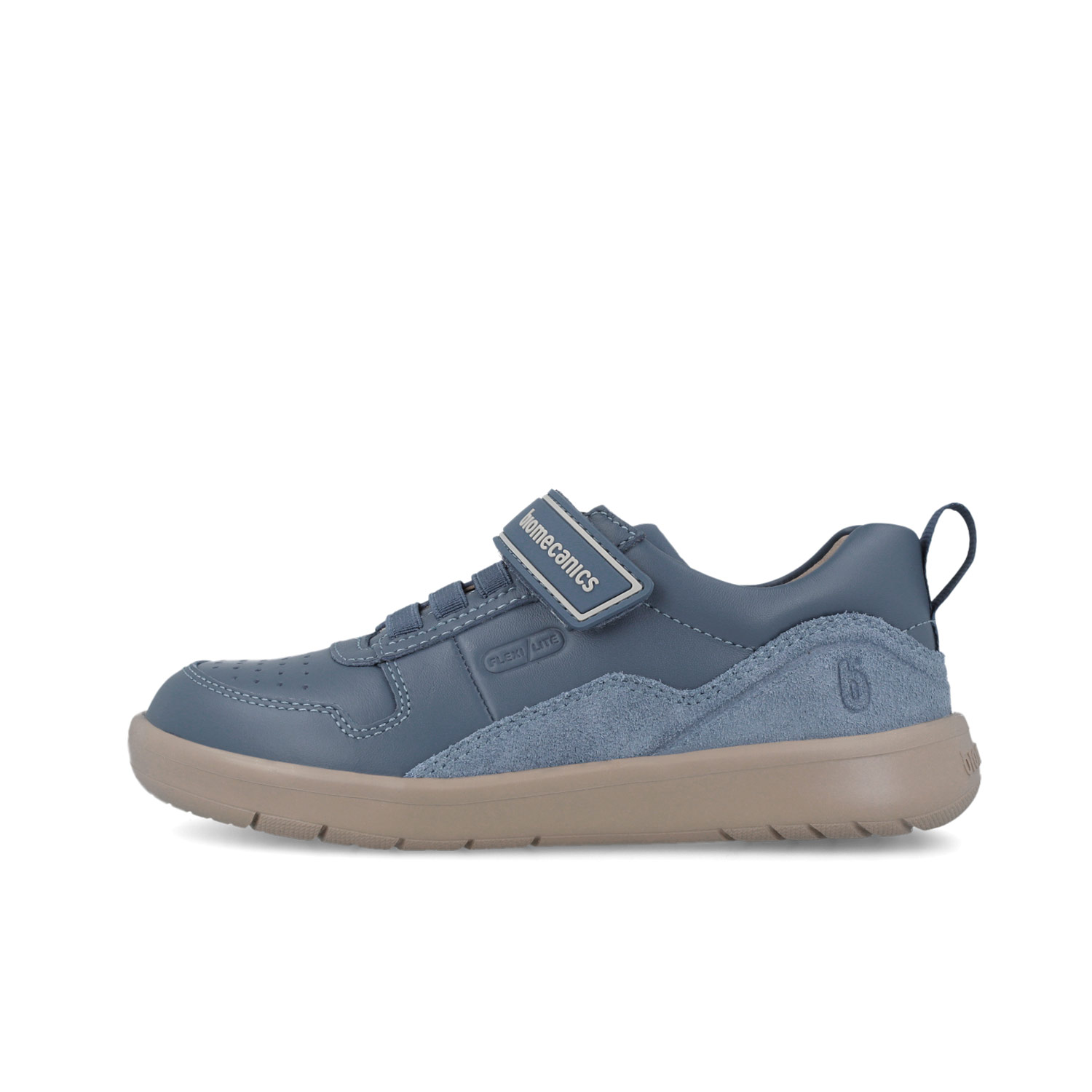 Baskets basses garçon bleu jean, empiècement daim 251240-B556 – Image 5
