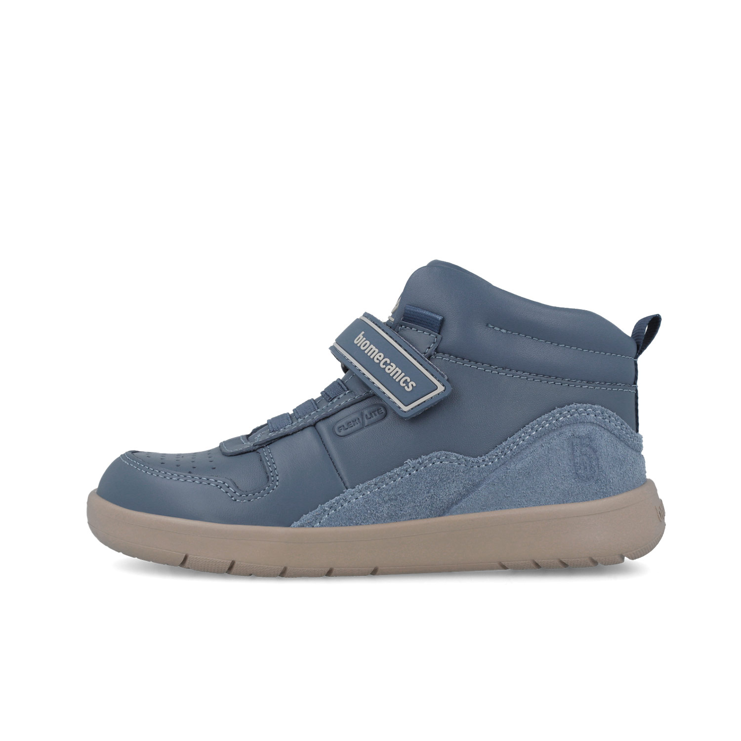 Baskets montantes garçon bleu jean, empiècement daim 251242-B556 – Image 5