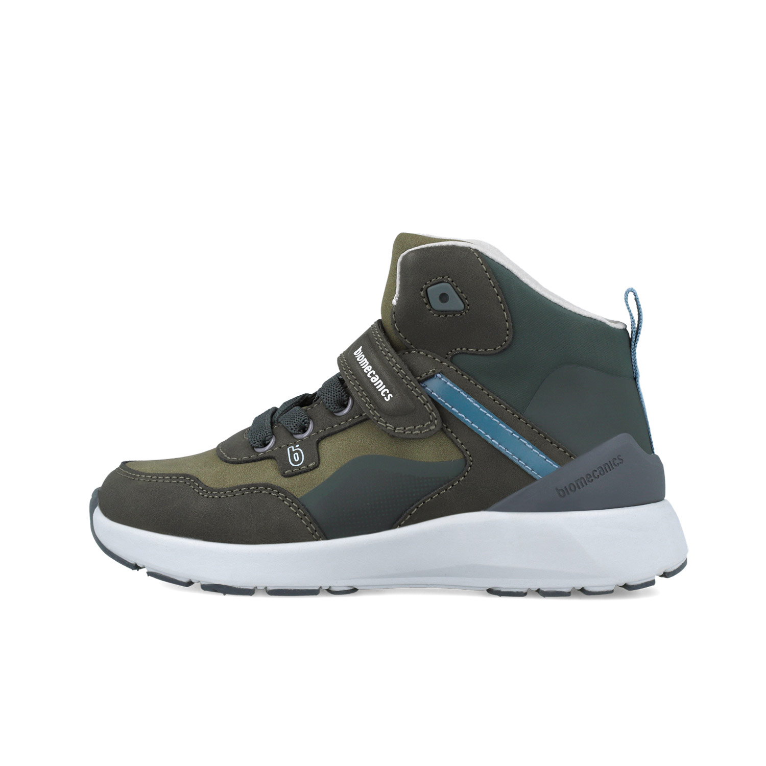 Baskets montantes garçon kaki, détails bleu pétrole 251278-B801 – Image 5