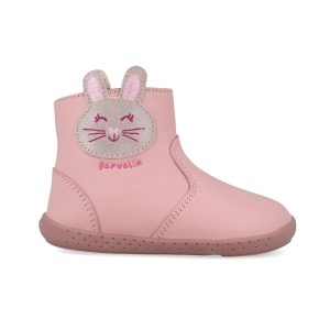 Bottines Lapin Rose en Cuir Doublées Polaire 251301-B193