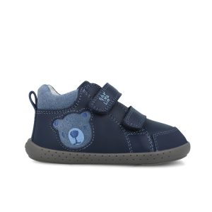 Baskets Bleu Marine Ourson en Cuir à Double Scratch 251309-A183