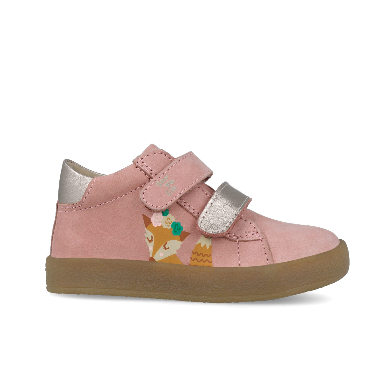 Baskets montantes Renard – Rose, scratchs dorés 251326-A777