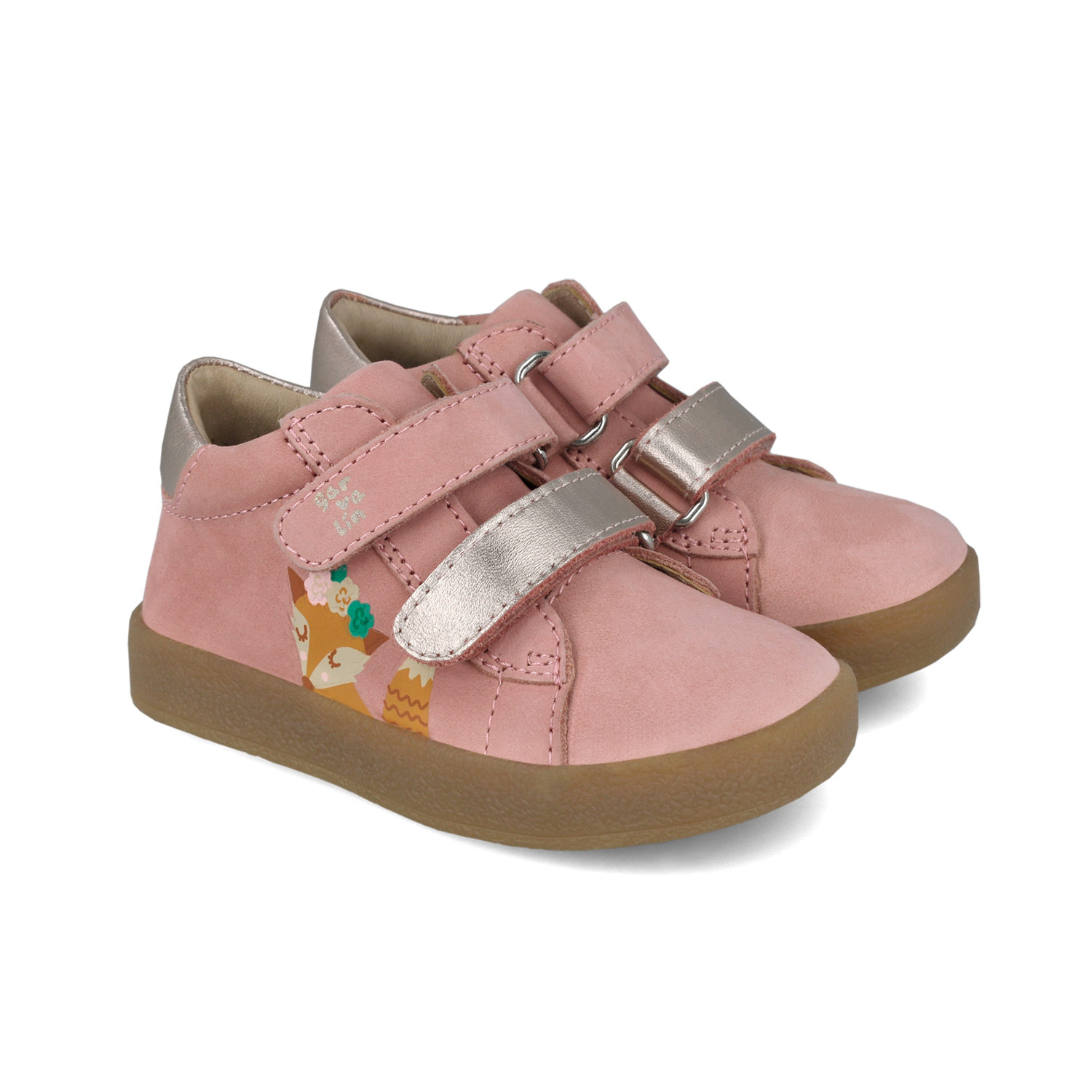 Baskets montantes Renard – Rose, scratchs dorés 251326-A777 – Image 2