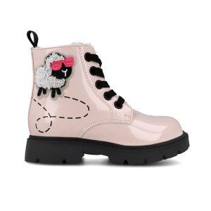 Bottines Mouton – Rose clair vernis, semelle noire 251342-B032