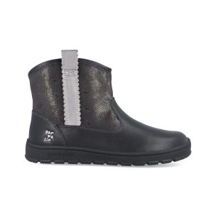 Bottines enfilables Étoile – Noir métallisé, bande argentée  251501-A054