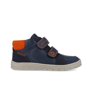 Bottines à scratchs Soft Fun – Bleu marine et orange 251504-A183