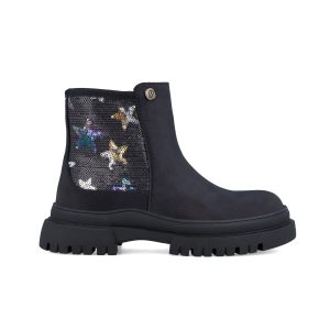 Bottines fille Garvalín noires à étoiles pailletées 251565-A054