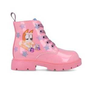 Bottines fille Bluey roses vernies à lacets 251861-A032