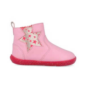 Bottines bébé fille Garvalín roses à étoile dorée 251906-A391